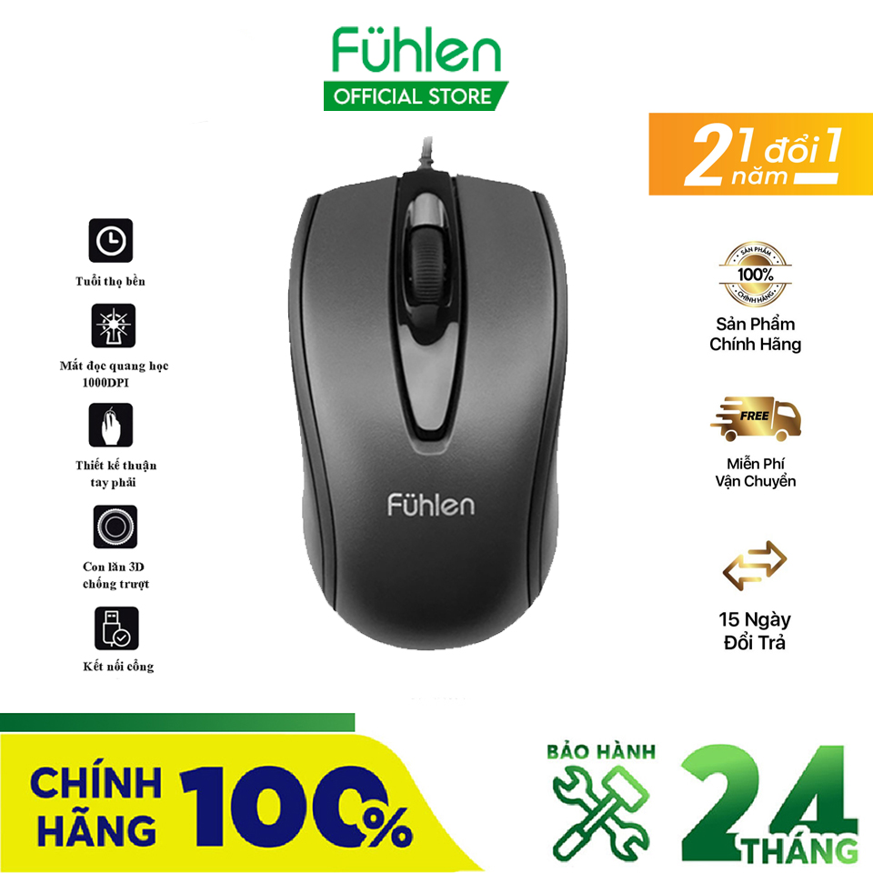 Chuột có dây Fuhlen L102 bảo hành 24 tháng