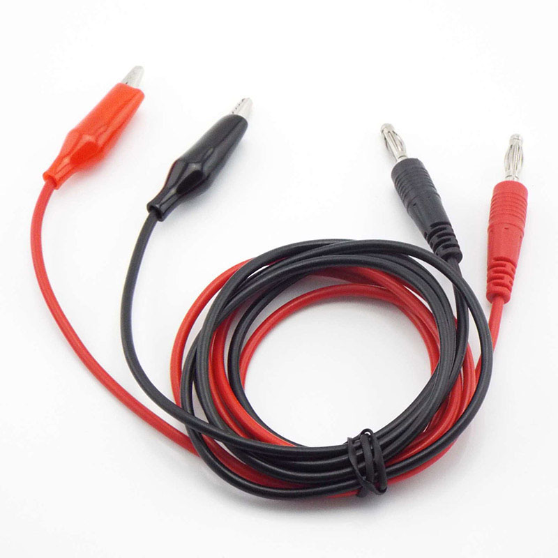 B5ev40er4ly Shop 1M Dual Alligator Clip Crocodile Lead to 4mm Banana  Connector Oscilloscope for Test Probe Electrical Cable Red Black 