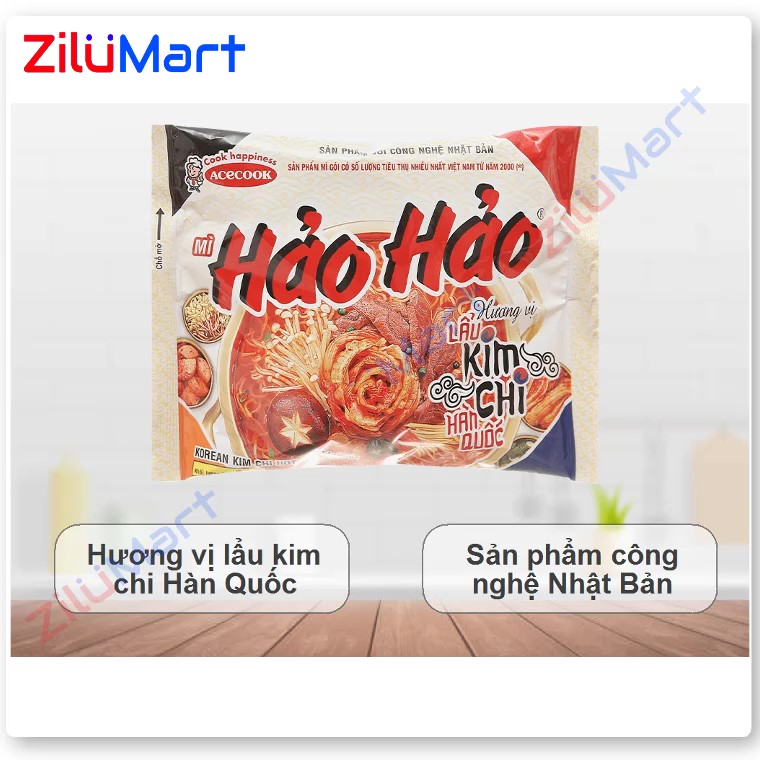 Mì Hảo Hảo hương vị lẩu kim chi Hàn Quốc (thùng 30 gói) loại 75g