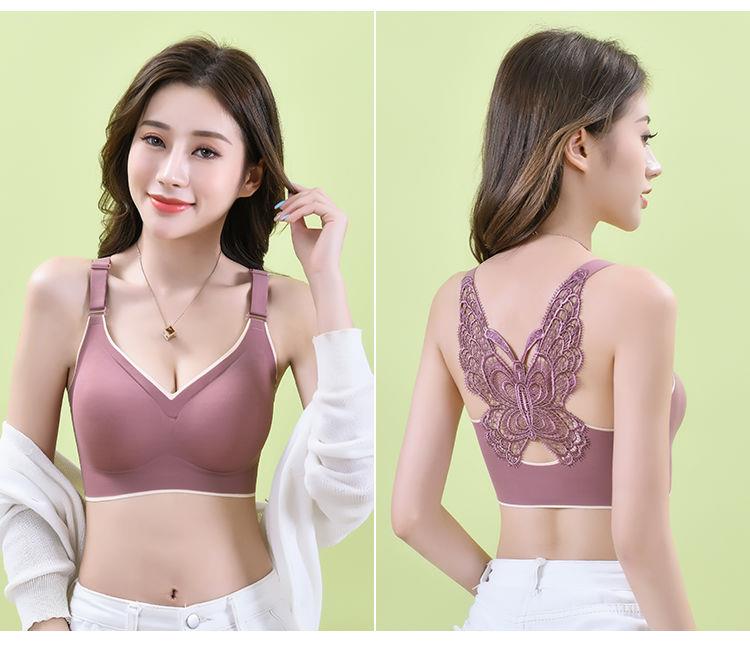 Summer ice thin silk bra one strapless bra with female beauty back together big chest show small chest vest in bra works female 19