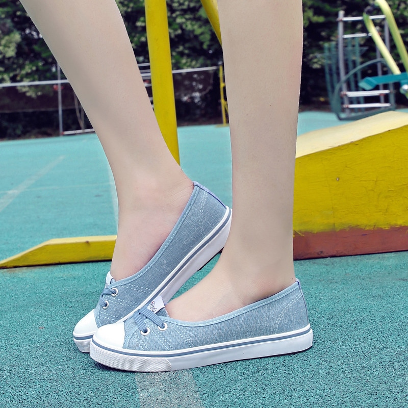 Spring Light Canvas Shoes Slip on Korean Tide Students Set Foot Pedal Flat Shoes Women Shoes Zapatos De Mujer 21