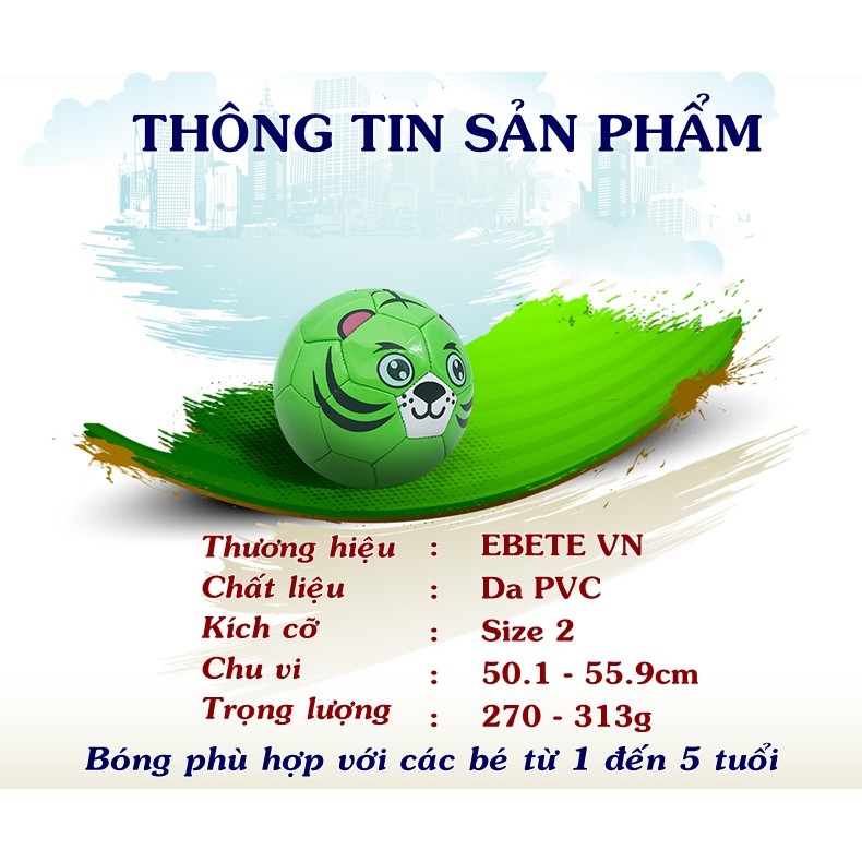 Bóng Đá Trẻ Em Số 2 Chất Liệu Da Bóng Mềm Mại An Toàn Cho Bé Từ 1 Đến 5 Tuổi Tập Phản Xạ (Tặng Bơm Tay Mini) 2