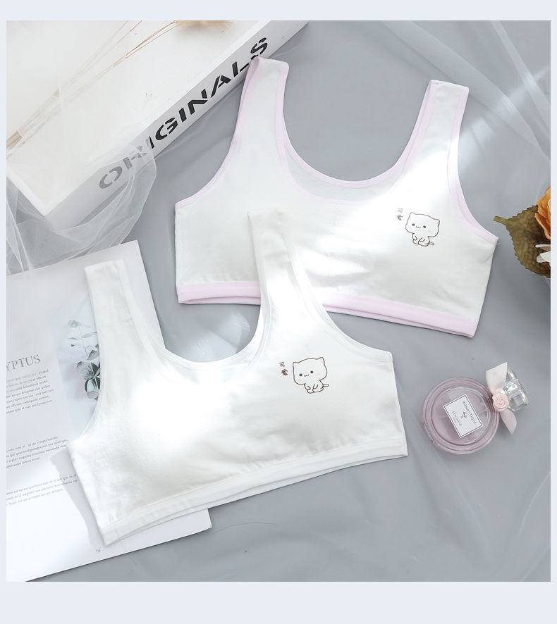8 to 18 years old girl underwear thin model development big boy student summer strapless bra with small vest middle cotton 12