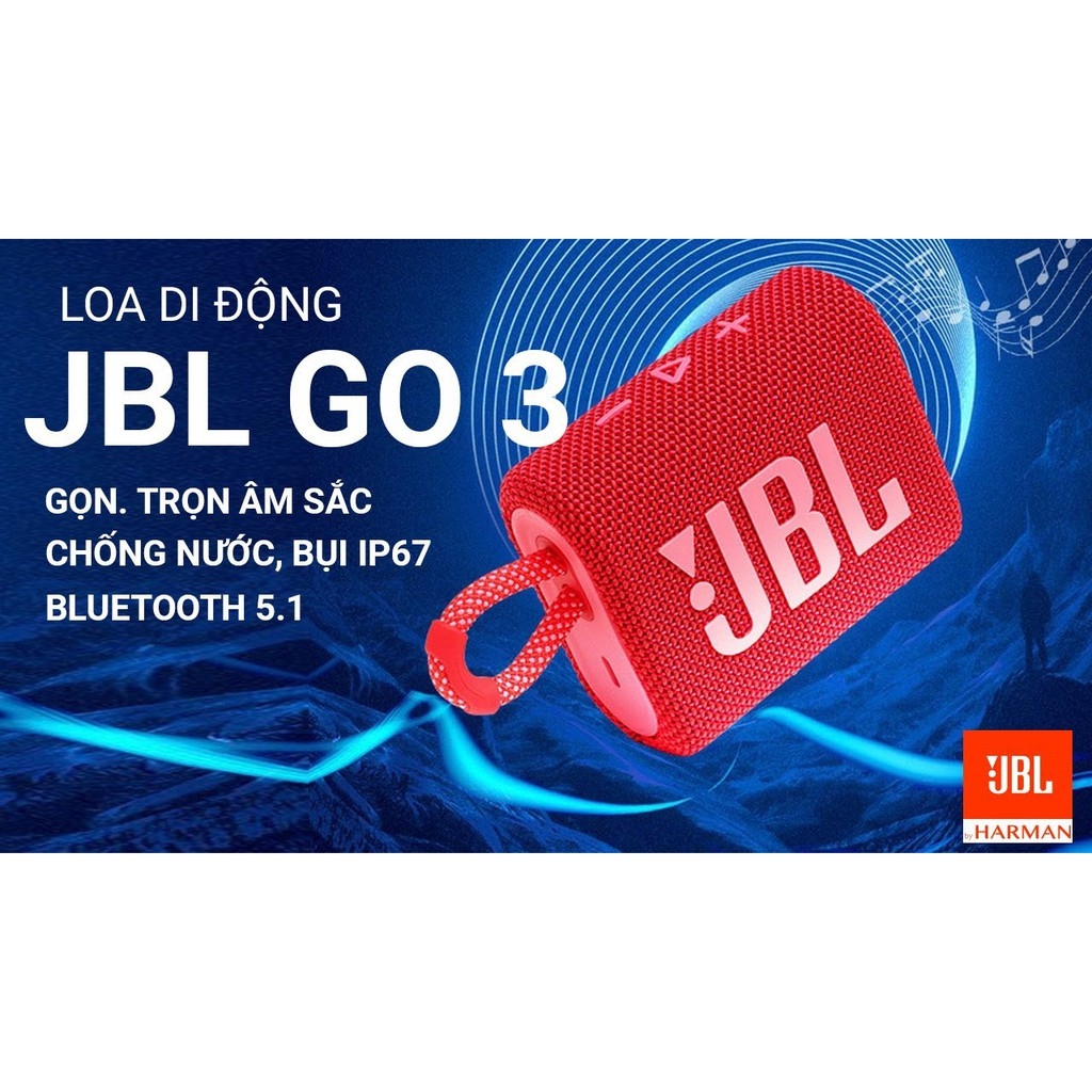 ⊙▫ LOA JBL GO 3 BLUETOOTH MINI THIẾT KẾ NHỎ GỌN NGHE NHẠC MUÔN NƠI