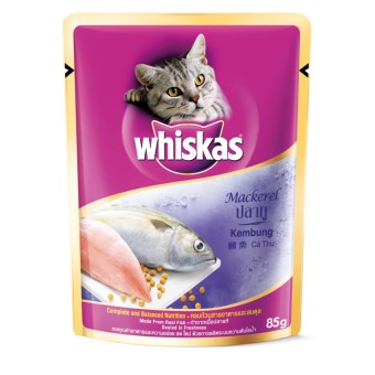 12 gói thức ăn cho mèo lớn vị cá thu - whiskas mackerel 85gr  
