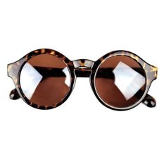 Bảng Giá 2016 New Fashion UV400 Protection Retro Flip Up Round Sunglasses Leopard (Intl) uebfashion