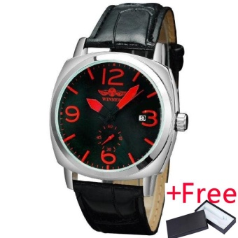 2016 Winner watches men luxury brand automatic self wind mechanical fashion casual date wristwatches artificial leather strap - intl  