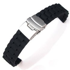 20mm Waterproof Soft Silicone Watch Band Strap with Stainless Steel
Clasp Buckle (Black) - Intl bán chạy