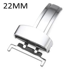 22MM Stainless Steel Watch Buckle Butterfly Clasp for Leather Straps Bands - intl bán chạy