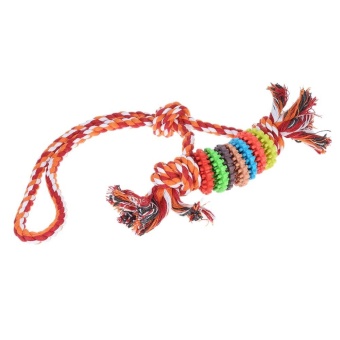 Ring molar Pet Toys intl Source · 2pcs Chew Toy with Rope Fetch and Tug Rope