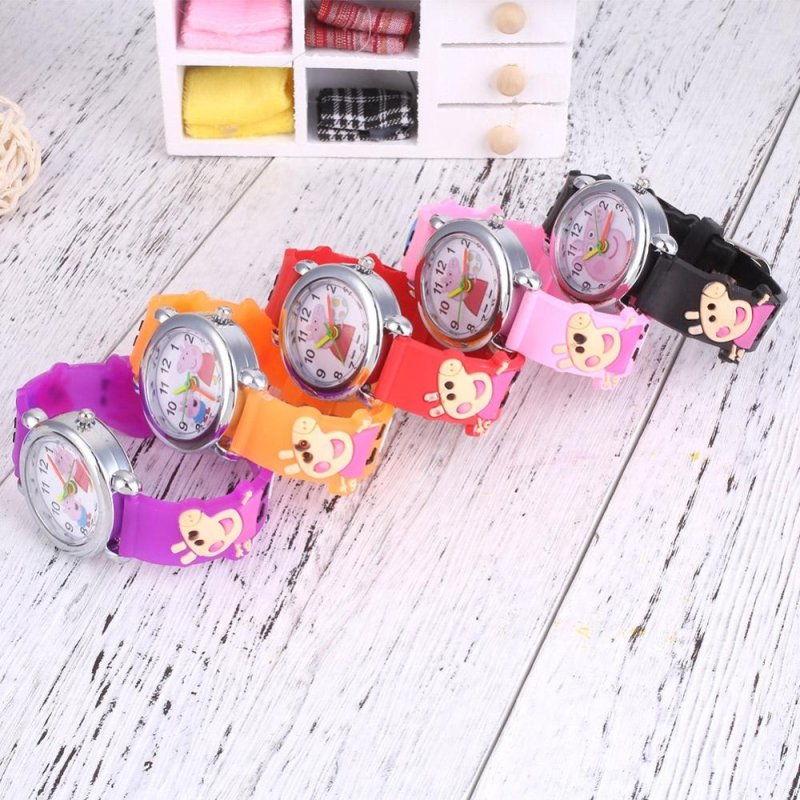 5Pcs Kids Children Fashion Cute Peppa Bracelets Wrist Watch Access Set - intl bán chạy