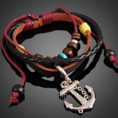 Giá Niêm Yết Anchor Beads Pendant Girl Boy Braid Bracelet Unisex String Band Bangle   welcomehome