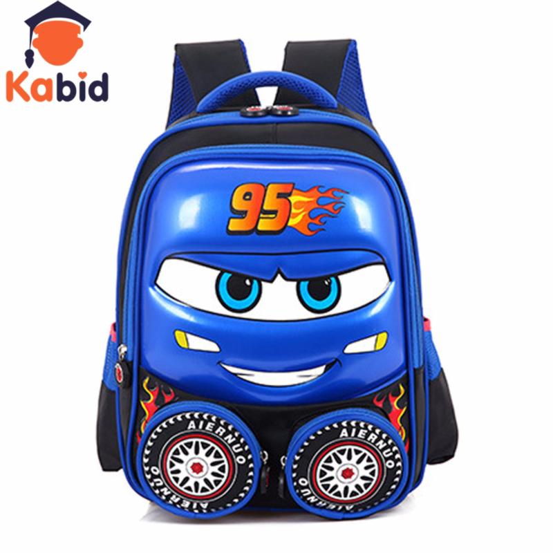 Giá bán Ba lô cho bé trai KABID balo trứng hình ô tô nổi 3D ( Xanh)