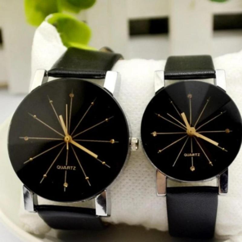 Nơi bán Bộ 2 đồng hồ đôi dây da thời trang mặt thạch anh cao cấp