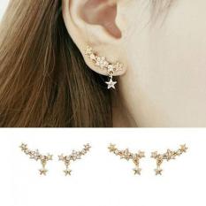 Báo Giá Bông tai nữ dáng dài ngôi sao đá Zircon lấp lánh thời trang Hàn Quốc HKE-48802   SHEELOVESHOP