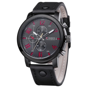 Bounabay Brand Watch Men's Quartz Watch Waterproof Sport Military Watches Leather relogio masculino 8192 - intl  