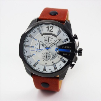 Bounabay Brand Watch Relogio Masculino Big Dial Men Watches Luxury Blue Quartz Military Wrist Clock Men's Watch 8176 - intl...