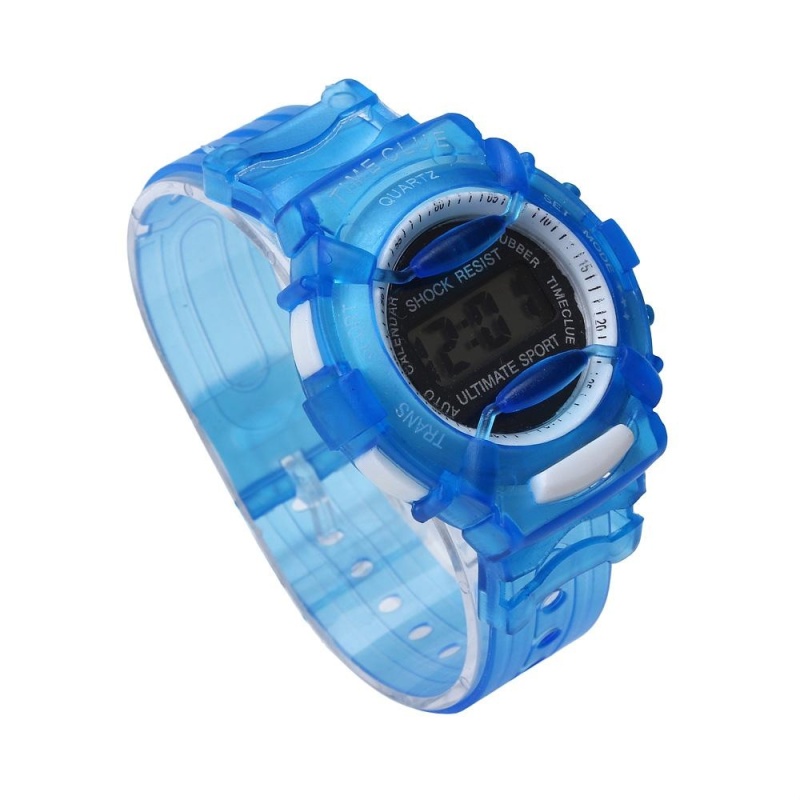 Boys Girls Children Students Waterproof Digital Wrist Sport Watch Blue - intl bán chạy