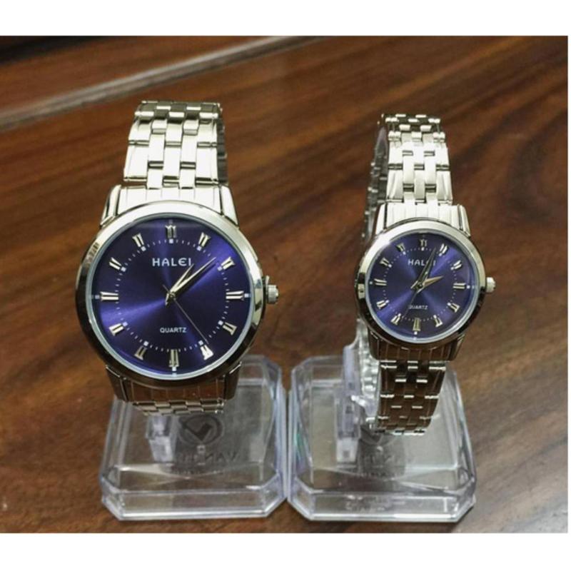 Cặp đồng hồ đôi mặt xanh thời thượng Halei 01 bán chạy