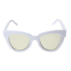 Cập Nhật Giá Chic Cat Eye Unisex Man Female Box Sea Sunglasses (White Frame Yellow Lens) – intl   crystalawaking