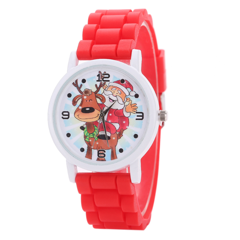 Nơi bán Christmas Santa Claus Pattern Kids Quartz Silicone Wristwatch (Red) - intl