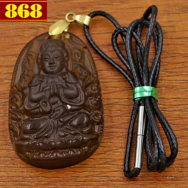 Dây chuyền Quan âm nghìn tay nghìn mắt Obsidian 5cm