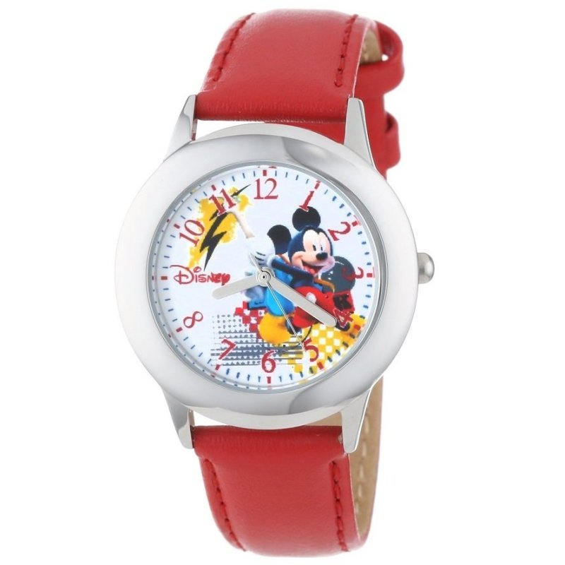 Đồng hồ bé trai dây da Disney Kids' Tween Mickey Watch with Red Faux Leather Strap (Đỏ) bán chạy