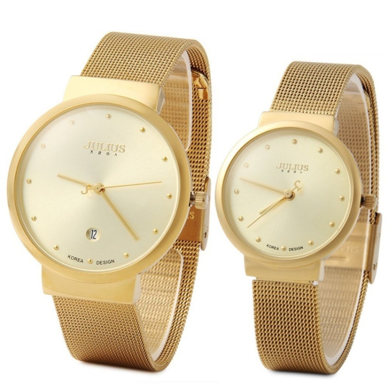 Nơi bán Đồng hồ cặp dây thép không gỉ Julius JU1052 JA-426 (Hoàng kim)
