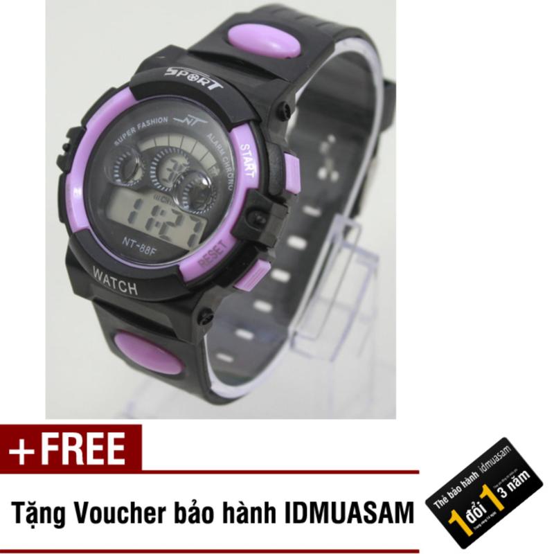 Nơi bán Đồng hồ điện tử trẻ em IDMUASAM 7991 (Tím) + Tặng kèm voucher bảo hành IDMUASAM