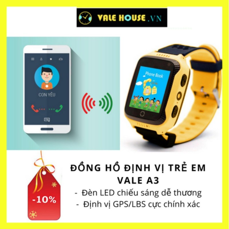Đồng hồ định vị trẻ em VALE A3 VÀNG NẮNG 0018 bán chạy