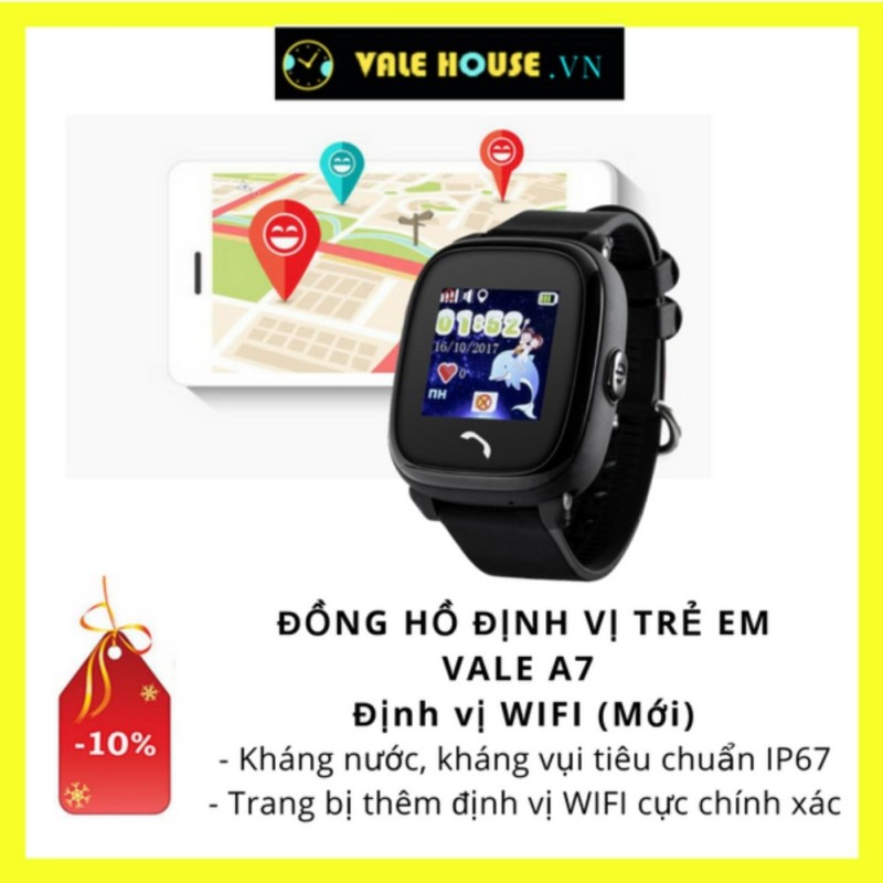 Đồng hồ định vị trẻ em VALE A7 ĐEN ĐÁ 0012 bán chạy