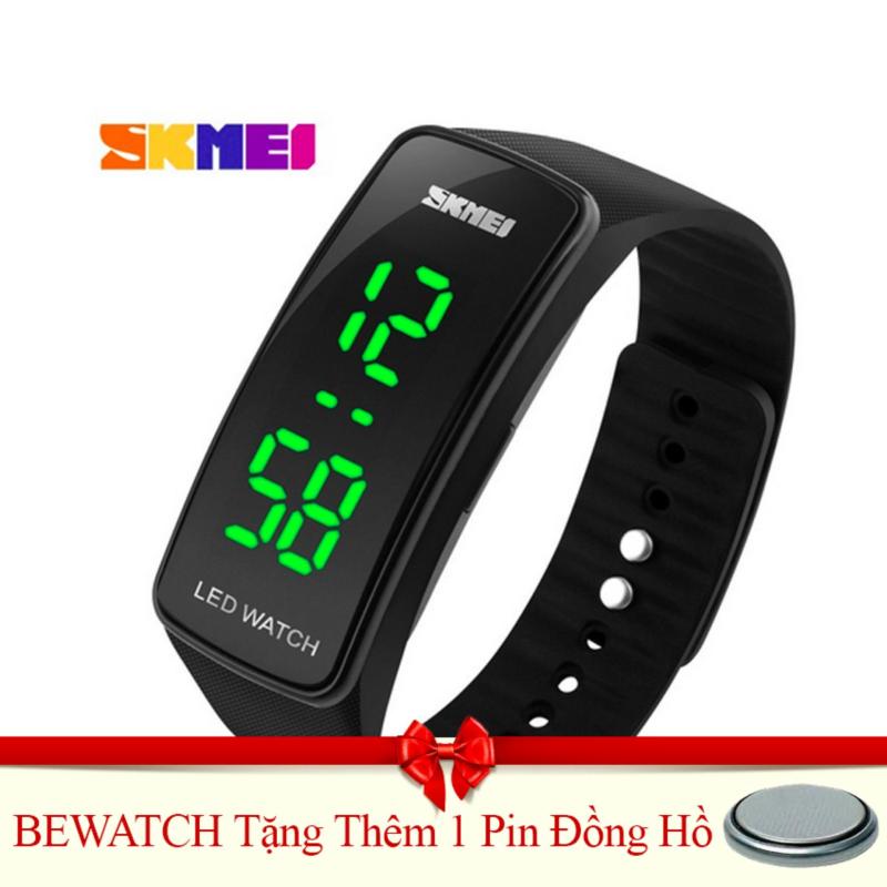 Đồng hồ Led dây nhựa Skmei SK21101-15LE (Đen)Tặng Kèm 02 Đôi Tất bán chạy