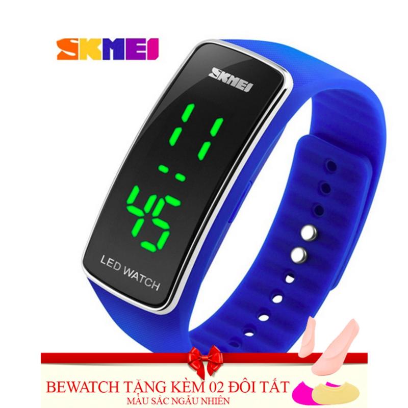 Đồng hồ Led dây nhựa Skmei SK21104-15LE (Xanh)Tặng Kèm 02 Đôi Tất bán chạy