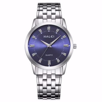 Đồng hồ nam cao cấp Halei HL163 chông nước - dây trắng mặt xanh  