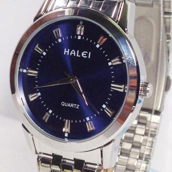 Đồng hồ nam chồng nước dây inox mặt xanh HALEI 52M1  