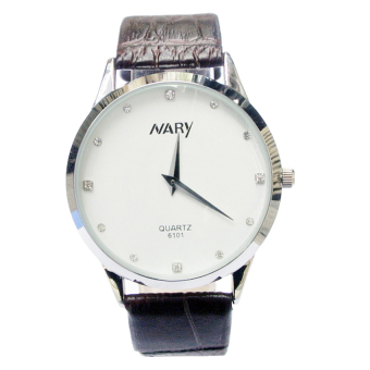 Đồng hồ nam dây da Nary DHN60 (Trắng)  