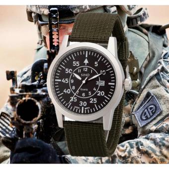 Đồng hồ nam dây dù lính cao cấp SINO JAPAN MOVT SN2992 (Xanh rêu).  