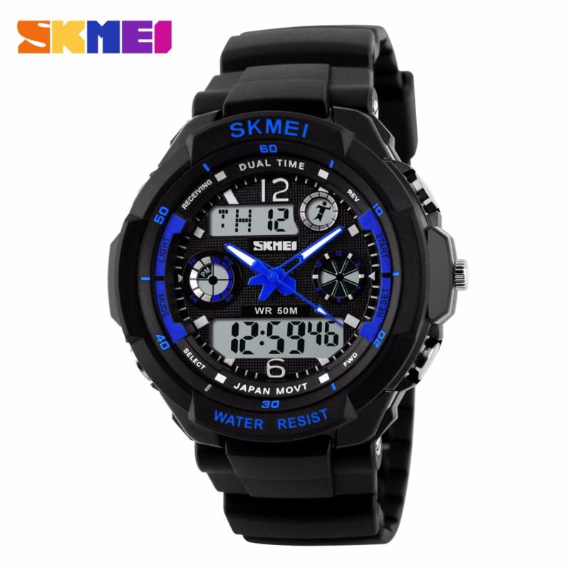 Nơi bán Đồng hồ nam dây nhựa S-SHOCK SKMEI SK013 (Đen phối xanh dương)