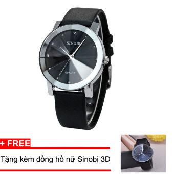 Đồng hồ Nam SINOBI 9583 Chống nước (Đen) + Tặng kèm đồng hồ nữ Sinobi 3D  