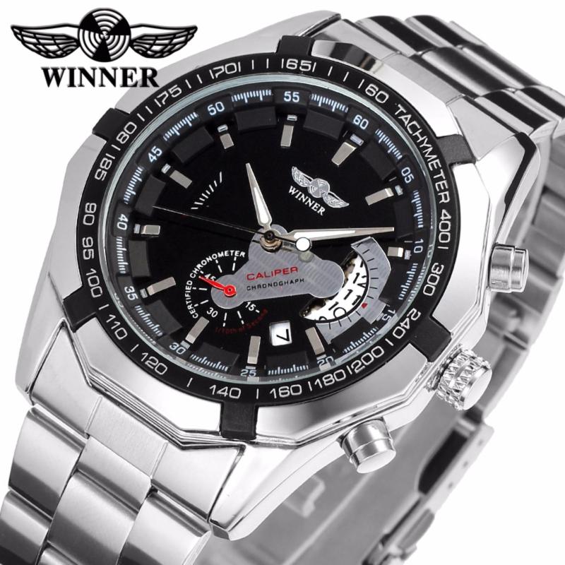 Nơi bán Đồng hồ nam Winner W050 cơ lộ máy có lịch (Trắng)