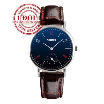 Đồng hồ nữ dây da SKMEI 9120CL (Nâu mặt đen)  