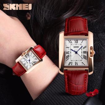 Đồng hồ nữ dây da SKMEI S100 (Nâu Đỏ)  