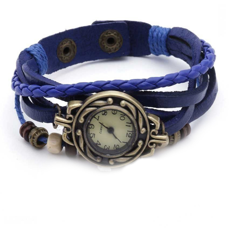 Đồng hồ nữ dây giả da Vintage (Xanh biển) bán chạy
