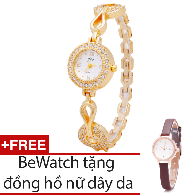 Giá bán Đồng Hồ Nữ Dây Kim Loại Bewatch (Vàng kim) + Tặng Kèm 1 Đồng Hồ Dây Da Thổ Cẩm