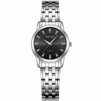Đồng hồ nữ HaLei HL93 chống nước - dây trắng mặt đen  