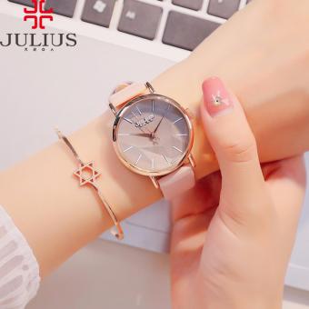 Đồng hồ nữ JULIUS Hàn Quốc JA985 dây da hồng kem  