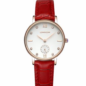 Đồng hồ nữ SANDA JAPAN - dây đỏ , tặng kèm dây chuyền tỳ hưu thạch anh  