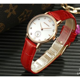 Đồng hồ nữ SANDA JAPAN - dây đỏ, tặng kèm vòng tay thạch anh  