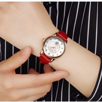 Đồng hồ nữ SANDA Japan Movt dây da cao cấp P198- dây đỏ + Tặng kèm vòng tay  