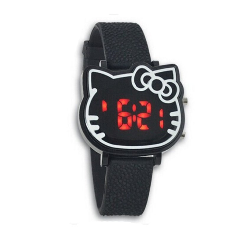 Đồng hồ trẻ em dây Silicon Kitty (Đen) bán chạy